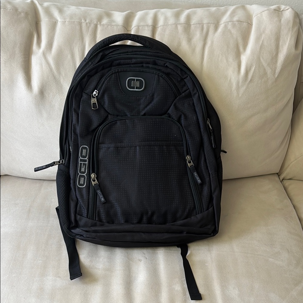 OGIO Black Backpack with Durable Fabric and Multiple Compartments